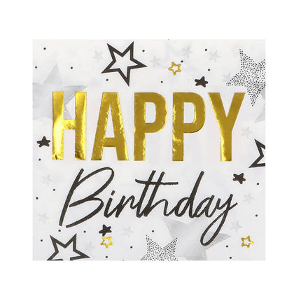 Set de table « Happy birthday » (6 assiettes, 6 gobelets, 12 serviettes)