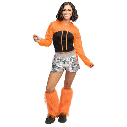 Paire de jambières Rave orange fluo UV