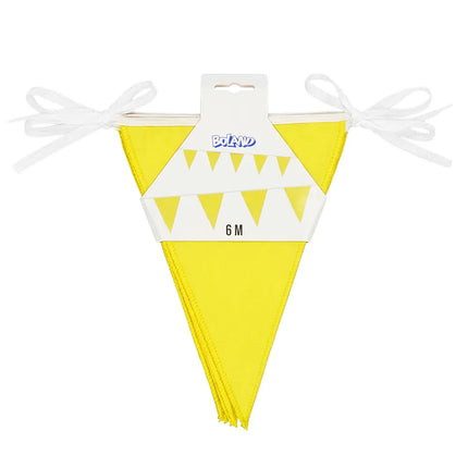 Guirlande de drapeaux en polyester jaune (26 x 18 cm) (6 m)