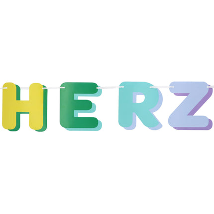 Guirlande de lettres colorées Herzlich Glückwunsch 2.6m