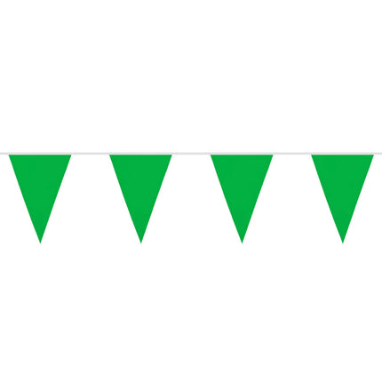 Guirlande de drapeaux en polyester, verte (26 x 18 cm) (6 m)