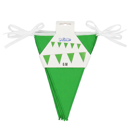 Guirlande de drapeaux en polyester, verte (26 x 18 cm) (6 m)