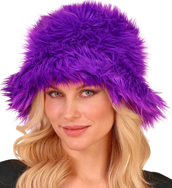 CHAPEAU SEAU PELUCHE VIOLET