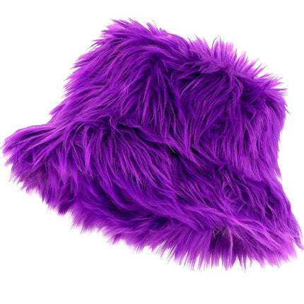 CHAPEAU SEAU PELUCHE VIOLET