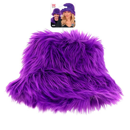 CHAPEAU SEAU PELUCHE VIOLET