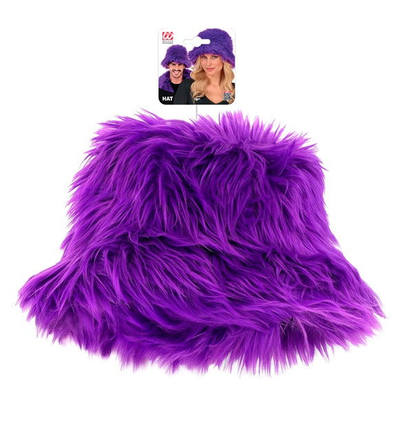 CHAPEAU SEAU PELUCHE VIOLET