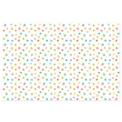 Nappe Happy Birthday Gâteau et cadeaux colorés 1.8m