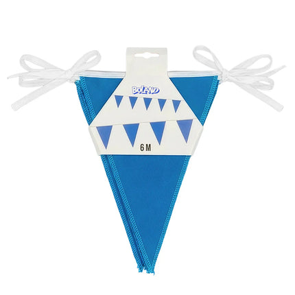 Guirlande de drapeaux en polyester bleue (26 x 18 cm) (6 m)