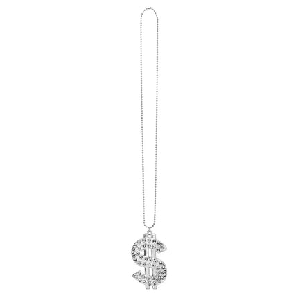 Collier Bling dollar argenté