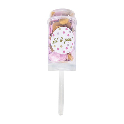 Party Popper Papier Push Pop Rond blanc-pink-beige