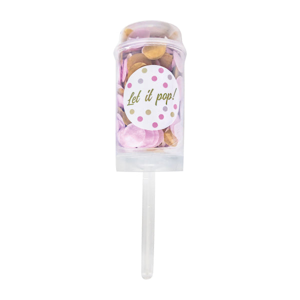 Party Popper Papier Push Pop Rond blanc-pink-beige