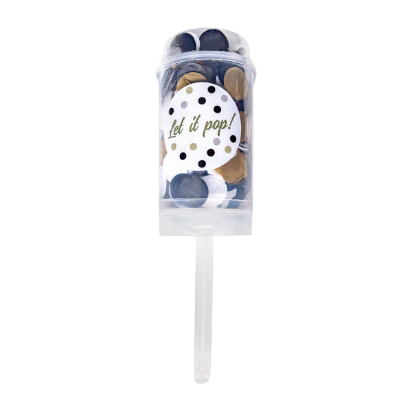 Party Popper Papier Push Pop Rond blanc-noir-beige