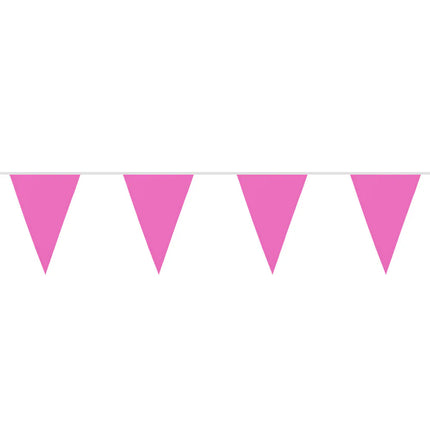 Guirlande de drapeaux en polyester rose (26 x 18 cm) (6 m)