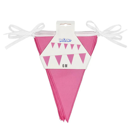 Guirlande de drapeaux en polyester rose (26 x 18 cm) (6 m)