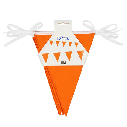 Guirlande de drapeaux en polyester orange (26 x 18 cm) (6 m)