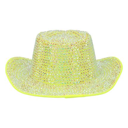 Chapeau de cowboy Aurora jaune fluo UV