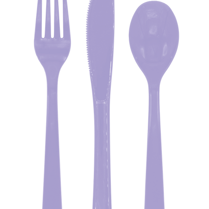 Service de couverts réutilisables Lila, 18 pièces