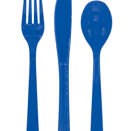 Service de couverts réutilisables bleu foncé, 18 pièces