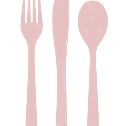Couverts réutilisables en or rose, 18 pièces