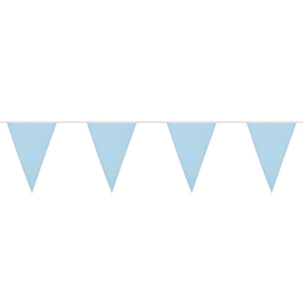 Guirlande de drapeaux en polyester bleu clair (26 x 18 cm) (6 m)