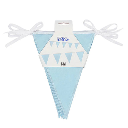 Guirlande de drapeaux en polyester bleu clair (26 x 18 cm) (6 m)