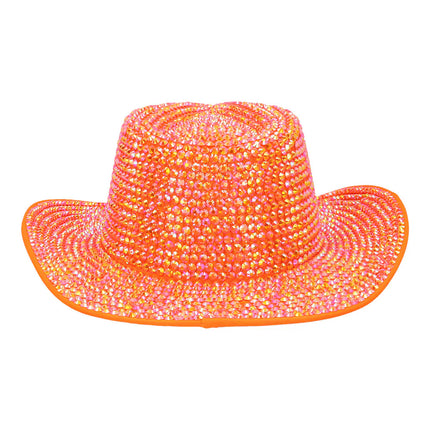 Chapeau de cowboy Aurora orange fluo UV