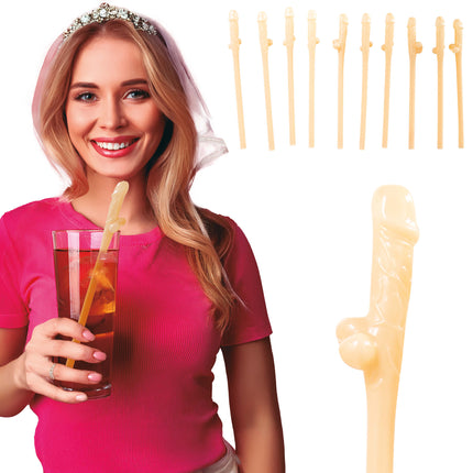 Paille pour pénis Nude 19.5cm 10pcs