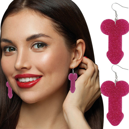 Boucles d'oreilles en forme de pénis 5 cm, adulte