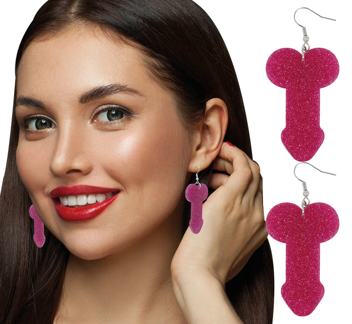 Boucles d'oreilles en forme de pénis 5 cm, adulte