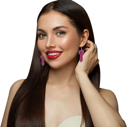 Boucles d'oreilles en forme de pénis 5 cm, adulte