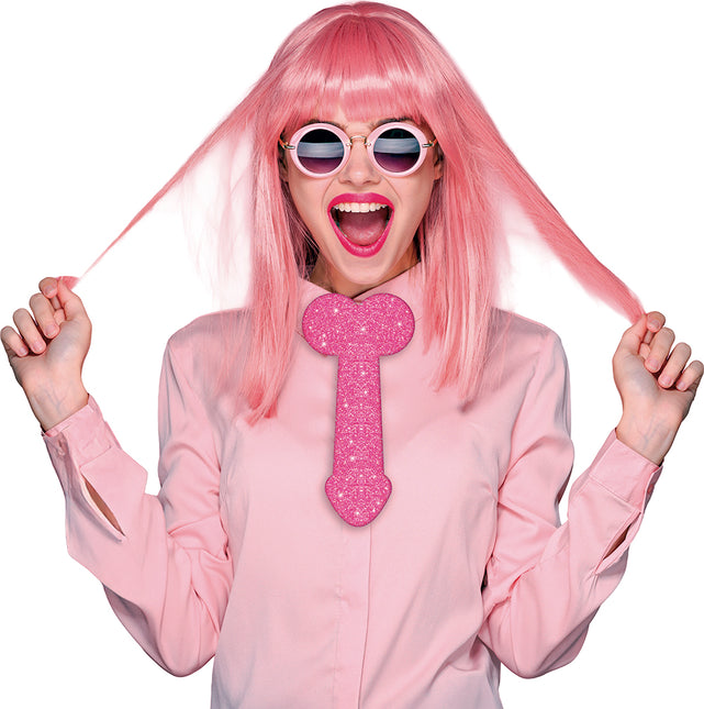 Attache pénis avec effet pailleté 30 cm, adulte