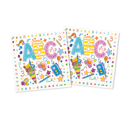 Back To School Servetten Abc 33cm 20st