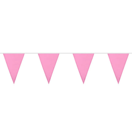 Guirlande de drapeaux en polyester rose pâle (26 x 18 cm) (6 m)