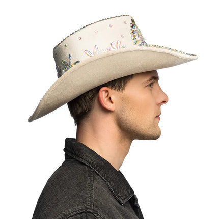 Chapeau de cowboy Crystal beige