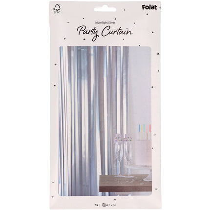 Tapis de rideau de porte argenté 2m