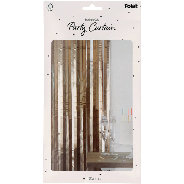Tapis de rideau de porte doré 2m