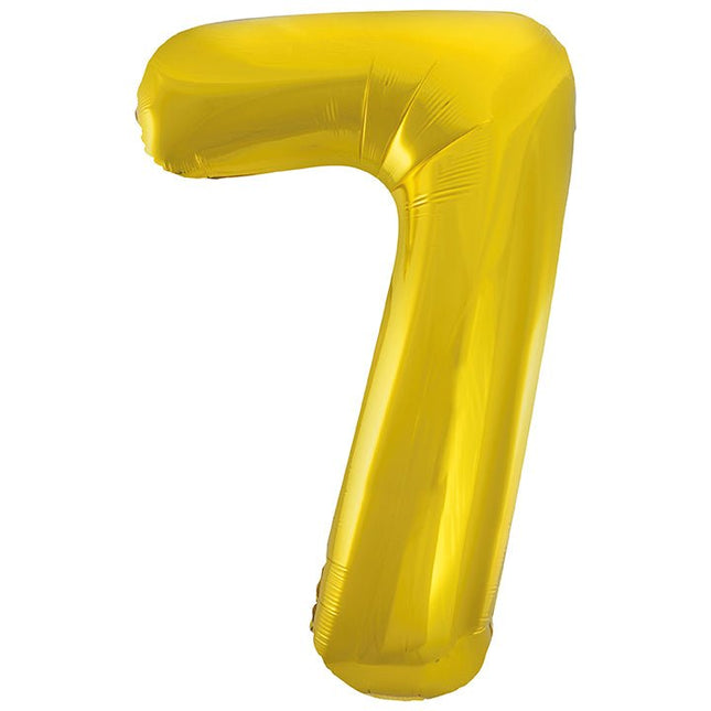 7 Jaar Cijfer Ballon Goud Leeg 86cm van Unique koop je bij Partywinkel