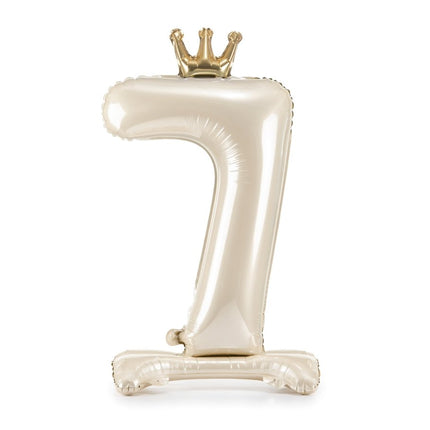 7 Jaar Cijfer Ballon Parelmoer Leeg 84cm van Partydeco koop je bij Partywinkel