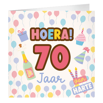 70 Jaar Wenskaart 23cm - Partywinkel - 8716764239250