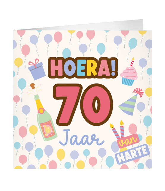 70 Jaar Wenskaart 23cm - Partywinkel - 8716764239250