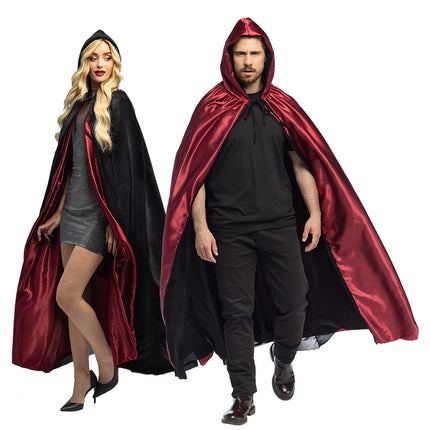 Cape d'Halloween Noir Rouge Créature De La Nuit