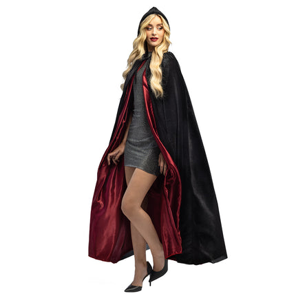 Cape d'Halloween Noir Rouge Créature De La Nuit