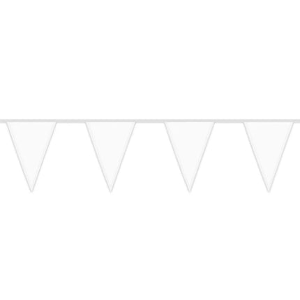 Guirlande de drapeaux en polyester blanche (26 x 18 cm) (6 m)