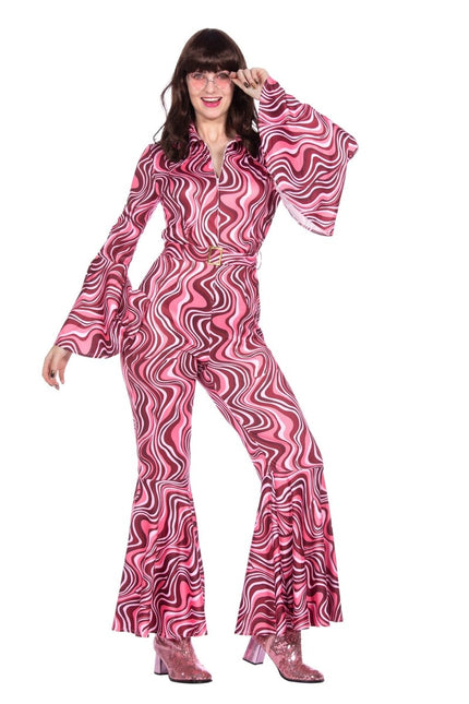 70's catsuit roze - Partywinkel - 8720059067251