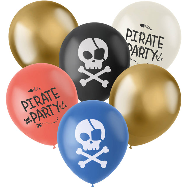 Ballons Pirate colorés 33cm 6pcs