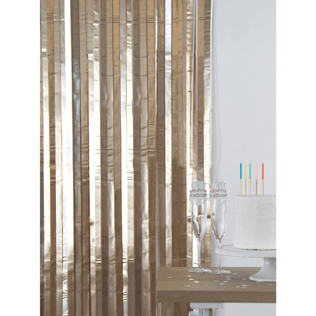 Tapis de rideau de porte doré 2m