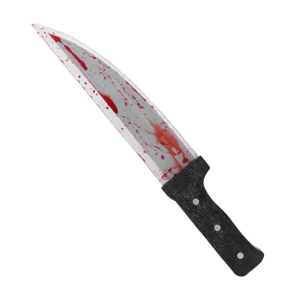 Faux couteau d'Halloween avec du sang 39cm