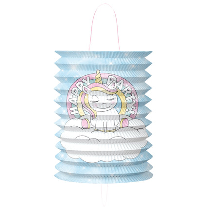 Lanterne licorne « Happy Birthday »