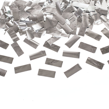 Cannon à confettis argenté en papier d'aluminium 28cm