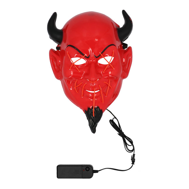 Masque d'Halloween Rouge Noir Diable